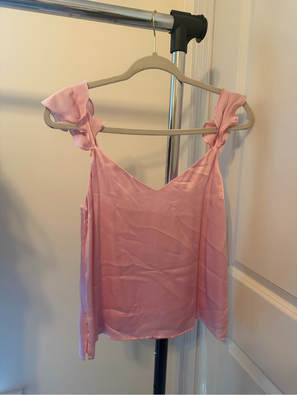 Cami NYC Pink Ruffle-Strap Satin Camisole